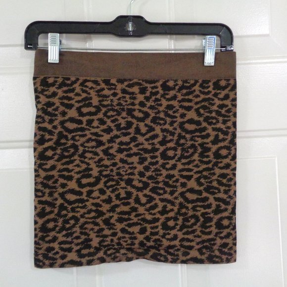 Leopard Print Mini Skirt in Taupe by Niki Biki - Picture 1 of 2